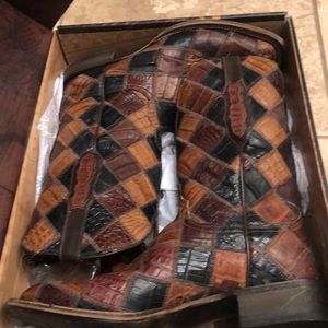 Men’s Lucchese patchwork boots
